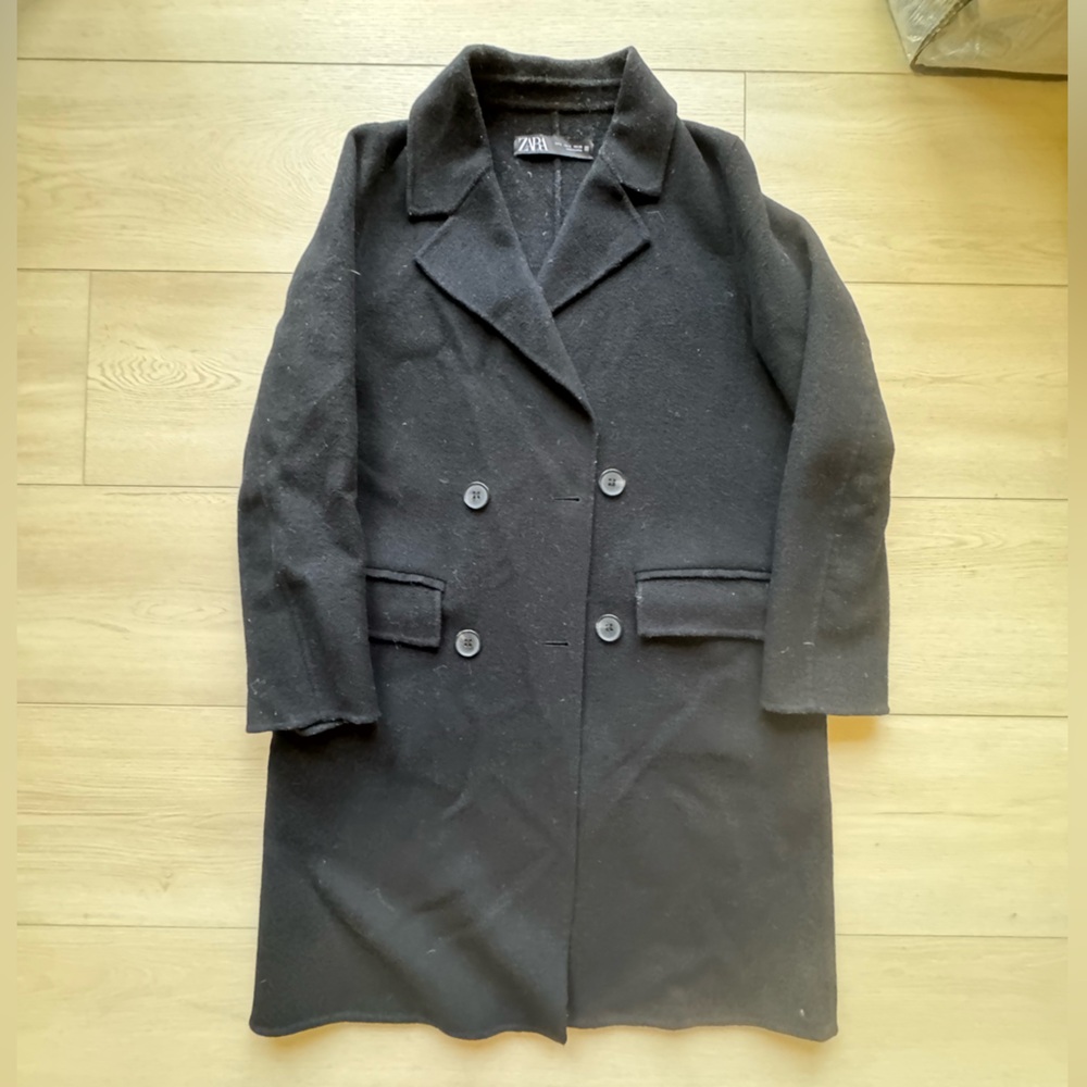 Zara Charcoal Wool Coat